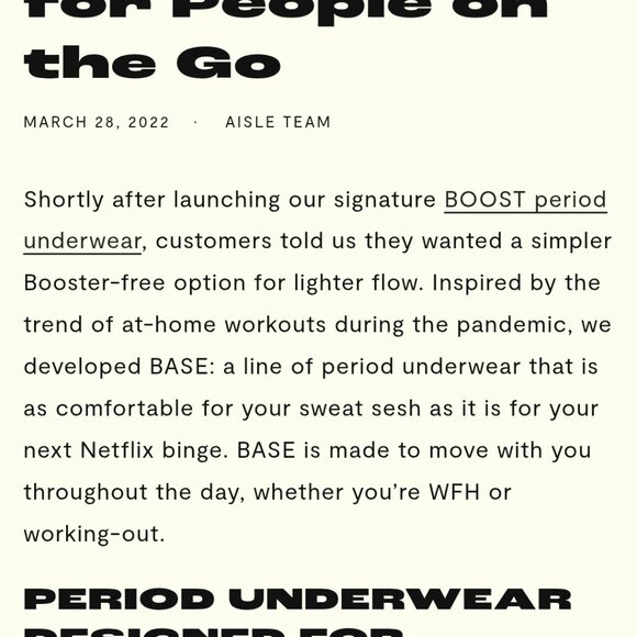 NEW Aisle "BASE" Period Underwear 5XL - Picture 5 of 7